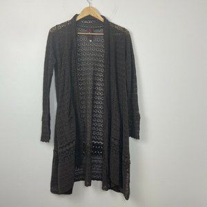 Johnny Was Selah Cotton Knit Draped Open Cardigan